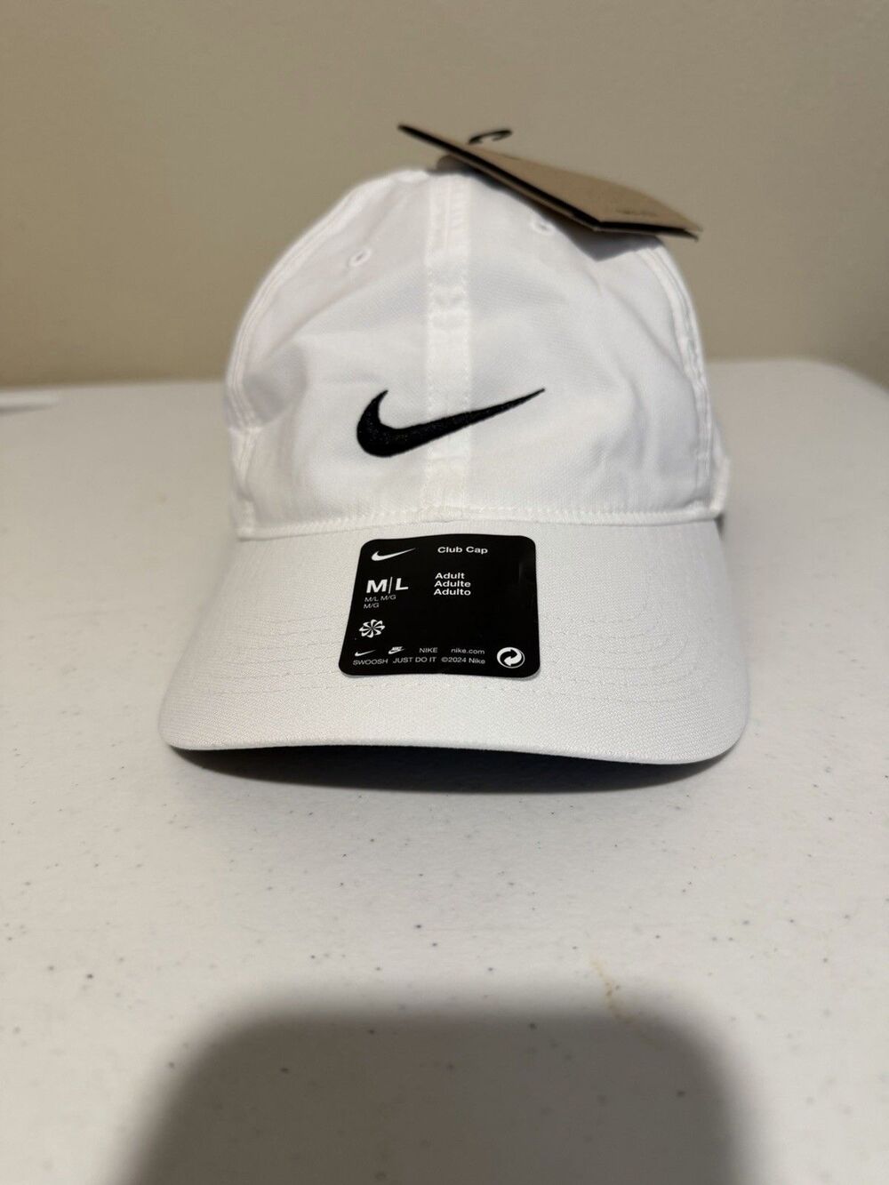 Nike Dri-FIT Club Unstructured Cap White Black M/L FZ7096-100 NWT